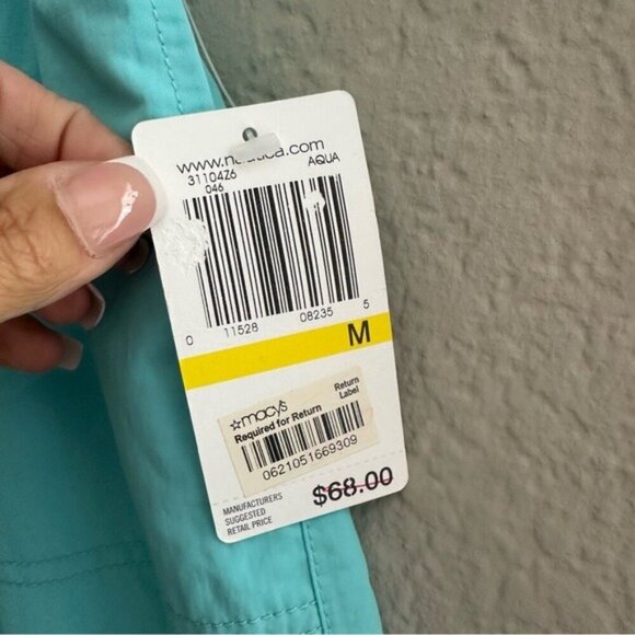Nautica Caprice Drawstring Pants Aqua Teal Size Medium Sporty Coastal Prep Vibe - Picture 8 of 10